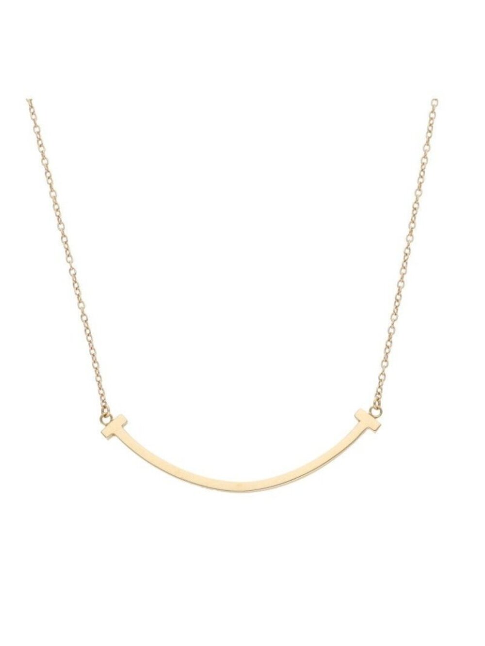 Tiffany & Co T Smile Small 18k Yellow Gold Necklace
